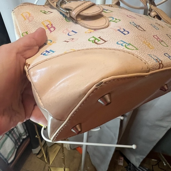 Dooney & Bourke Cream Shoulder Bag with Leather Trim - Picture 11 of 16